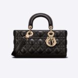 Dior Women Lady D-Joy Bag Black Cannage Lambskin