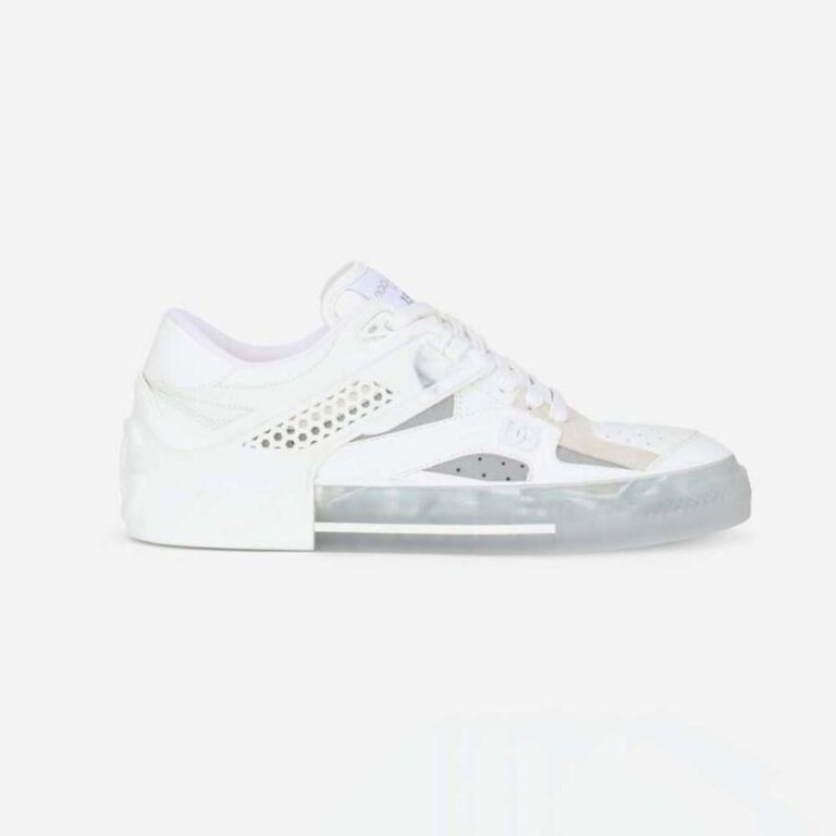 Dolce Gabbana D&G Men Mixed-Material Custom 2.Zero Sneakers-White