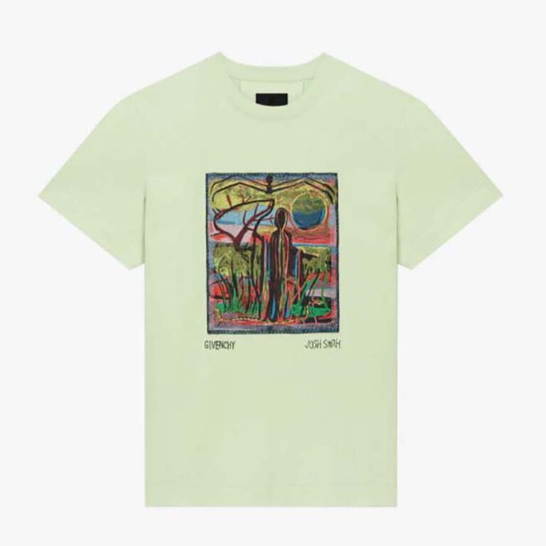Givenchy Women Slim Fit T-shirt in Jersey with Reaper Patch-Lime