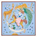 Hermes Women Hermes Story Scarf 90 in Silk Twill with Hand-Rolled Edges-Blue