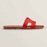 Hermes Women Oran Sandal in Braided Calfskin with Iconic H Cut-Out-Red