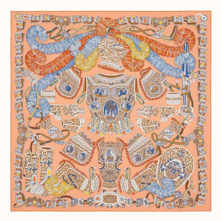 Hermes Women Sous L Egide De Mars Wash Scarf 90-Orange