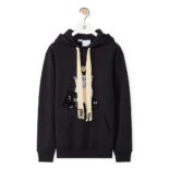 Loewe Women Bo Mouse Embroidered Hoodie in Cotton-Black