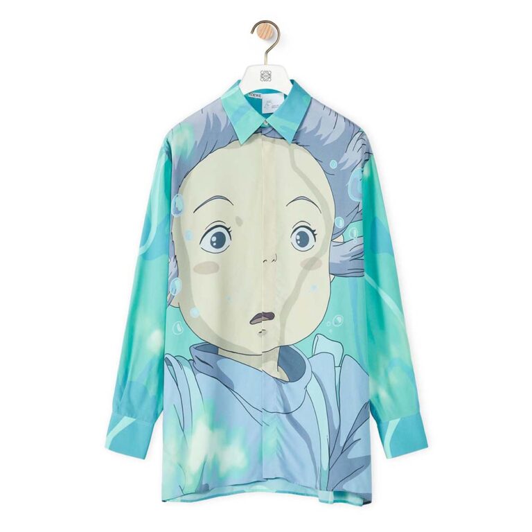 Loewe Women Chihiro Shirt in Cotton-Lime