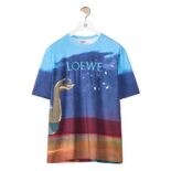 Loewe Women Haku T-shirt in Cotton-Blue