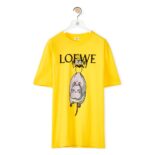 Loewe Women Yu-Bird T-shirt in Cotton-Yellow