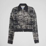 Prada Women Printed Fabric and Re-Nylon Jacket-Black