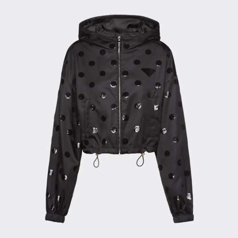 Prada Women Re-Nylon Embroidered Jacket-Black