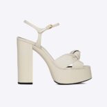 Saint Laurent YSL Women Bianca Sandals in Smooth Leather-White