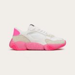 Valentino Men Garavani Bubbleback Mesh and Suede Sneaker-Pink