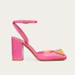 Valentino Women One Stud Pump in Patent Leather 90mm-Pink