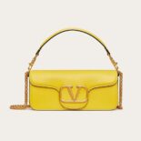 Valentino Women Vlogo Signature Calfskin Shoulder Bag-Yellow