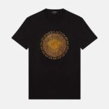 Versace Men Embellished Medusa T-shirt in Cotton-Black