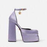 Versace Women Medusa Aevitas Platform Pumps in 15.5cm Heel Hight-Purple