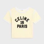 Celine Women 16 Boxy T-shirt in Cotton Jersey-Yellow
