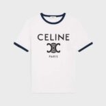 Celine Women T-shirt in Cotton Jersey-White