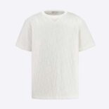Dior Men Oblique T-shirt Relaxed Fit Off-White Terry Cotton Jacquard