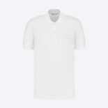 Dior Men CD Icon Polo Shirt White Cotton Pique