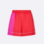 Dior Women Chez Moi Shorts Bright Pink and Pink Silk Twill