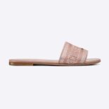 Dior Women Dway Slide Rose Des Vents Cotton Embroidered with Metallic Thread and Strass