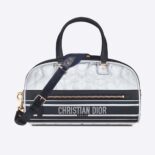 Dior Women Medium Dior Vibe Zip Bowling Bag Black and Silver Padded Dior etoile Calfskin