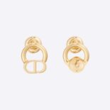 Dior Women Petit CD Stud Earrings Gold-Finish Metal with a White Crystal
