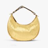 Fendi Women Fendigraphy Small Gold Laminated Leather Bag
