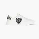 Givenchy Unisex Sneakers in Leather with Tag Effect 4G Print-White