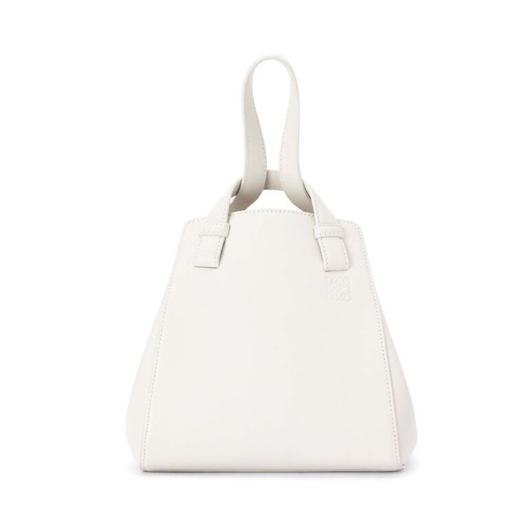 Loewe Women Hammock Nugget Bag in Nappa Calfskin-White