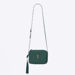 Saint Laurent YSL Women Lou Camera Bag in Supple Quilted Leather-Green