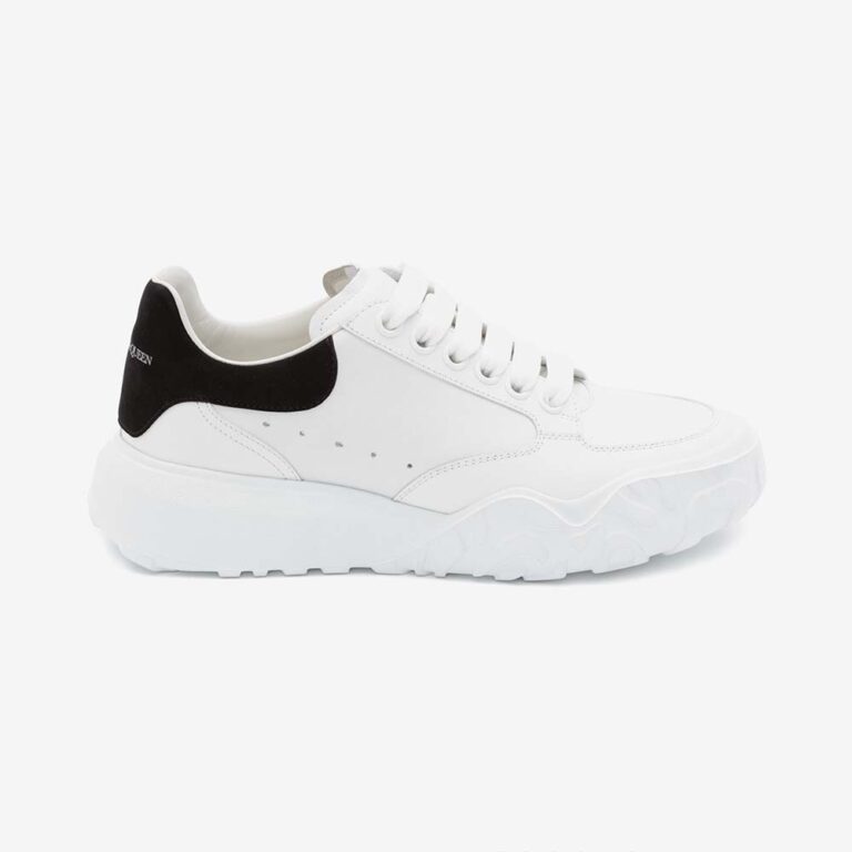 Alexander Mcqueen Unisex Court Trainer in WhiteBlack