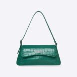Balenciaga Women XX Small Flap Bag Crocodile Embossed in Green