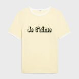 Celine Women Je T aime Cotton Jersey T-shirt-Yellow