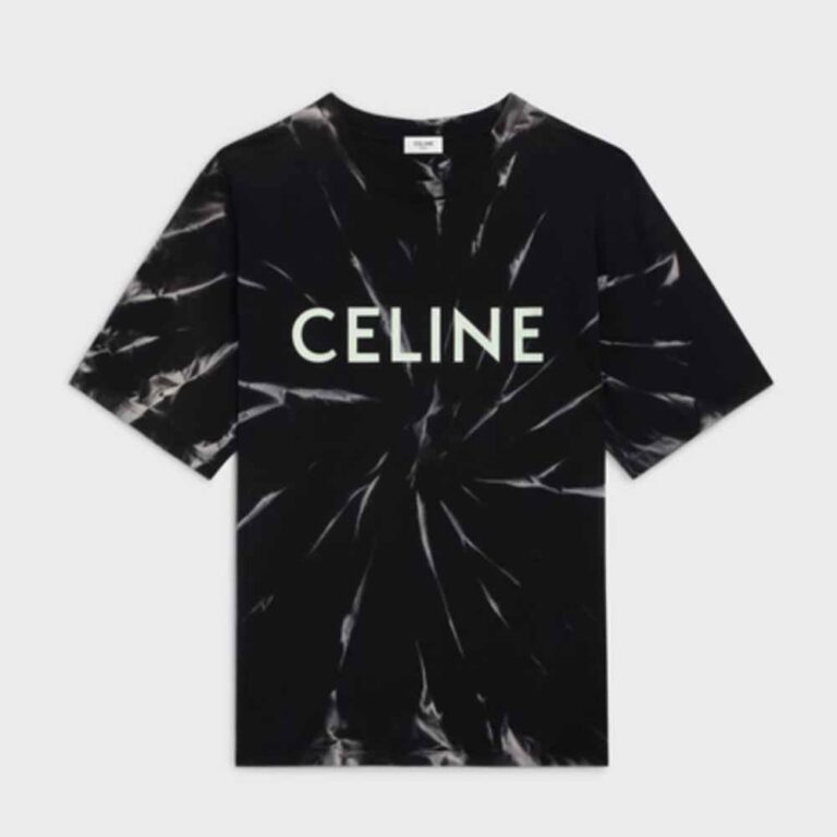 Celine Women Loose T-shirt in Cotton Jersey-Black