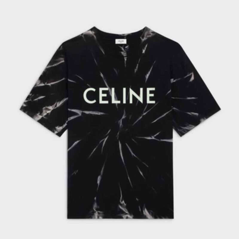 Celine Women Loose T-shirt in Cotton Jersey-Black