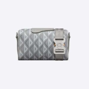 Dior Men Lingot 22 Bag Dior Gray CD Diamond Canvas