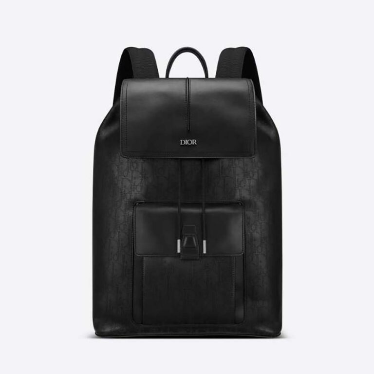 Dior Men Motion Backpack Black Dior Oblique Galaxy Leather and Smooth Calfskin