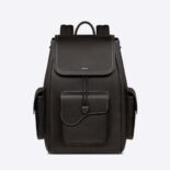 Dior Men Saddle Backpack Black Grained Calfskin