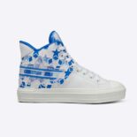 Dior Unisex Walk N Dior Star Sneaker Bright Blue and White Calfskin and Technical Fabric