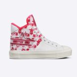 Dior Unisex Walk N Dior Star Sneaker Bright Pink and White Calfskin and Technical Fabric
