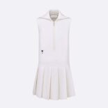 Dior Women Cropped Fitted Dress White Technical Stretch Pique