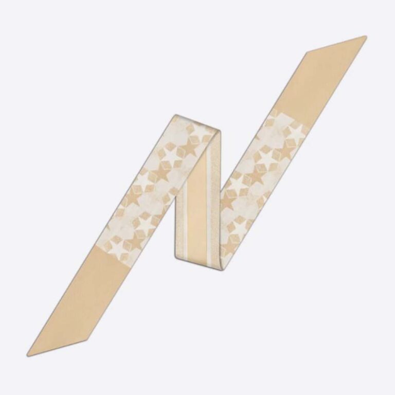 Dior Women Etoile Mitzah Scarf Gold-Tone Silk Twill