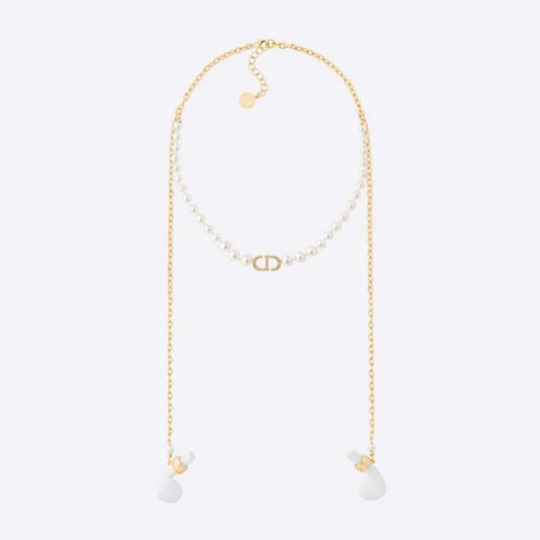 Dior Women Petit CD Necklace for Headphones Gold-Finish Metal