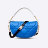 Dior Women Small Dior Vibe Hobo Bag Fluorescent Blue Macrocannage Lambskin