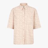 Fendi Women Pink Chambray Shirt Classic Collar and Patch Pockets