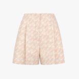 Fendi Women Pink Chambray Shorts with Fitted Waist