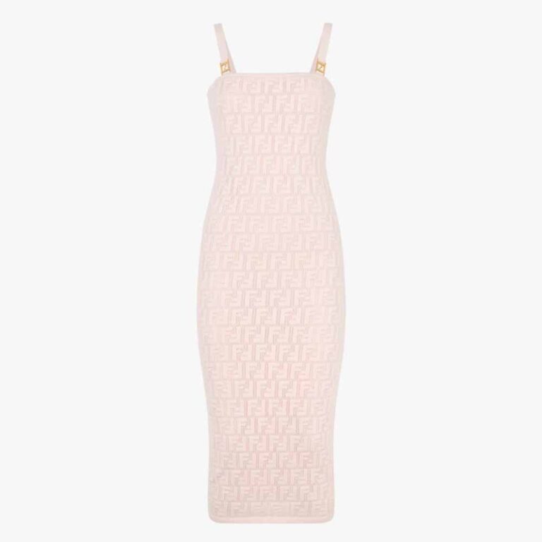 Fendi Women Pink Viscose Dress with Made of Pink Viscose Yarn