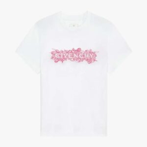 Givenchy Men T-shirt in 4G GIVENCHY Embroidered Jersey-Pink