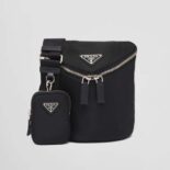 Prada Men Re-Nylon and Leather Shoulder Bag-Black