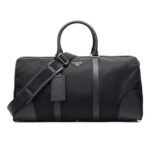 Prada Men Re-Nylon and Saffiano Leather Duffle Bag-Black